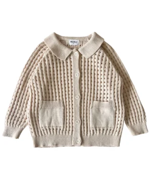 cream knit kids jacket