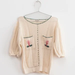 embroidered knit top