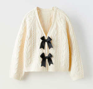 kids knit bow cardigan