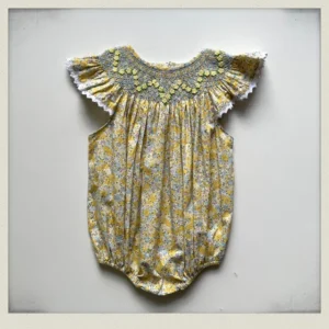 yellow vintage floral romper