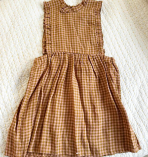 check pinafore dress