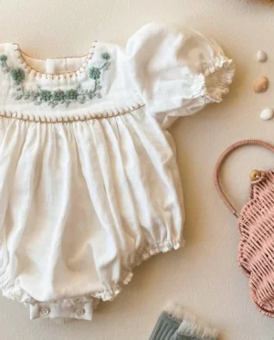 hand embroidered baby romper