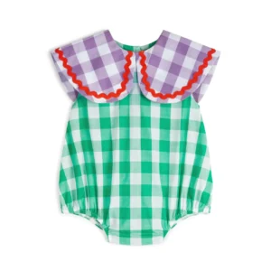 baby check collar romper