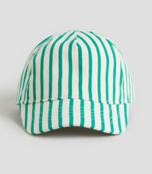 green striped cotton cap