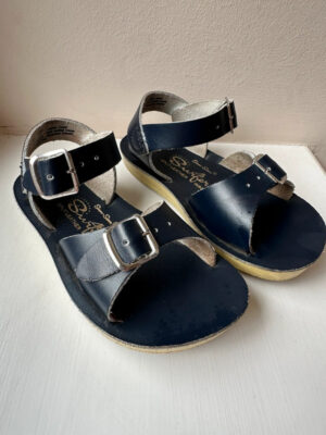 navy kids salt water sandals