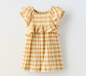 ochre checked dress