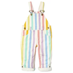kids pastel striped dungarees