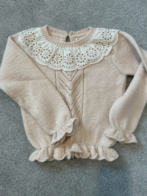 pink lace knit jumper