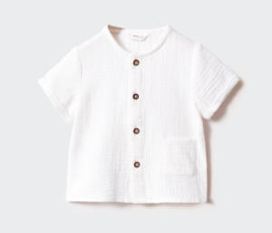 baby boy white linen top