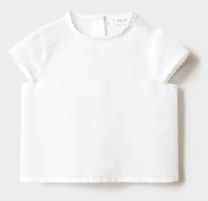 baby white linen blouse