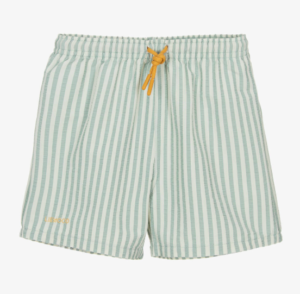 boys green striped swim shorts