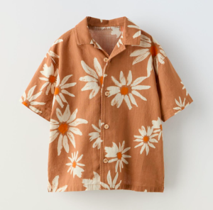 brown daisy shirt