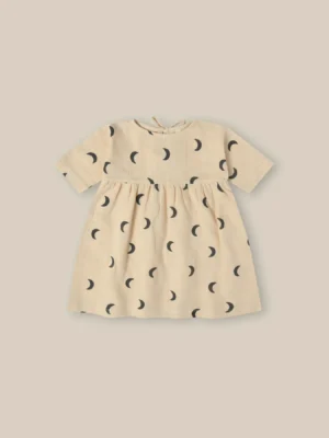 cream moon print summer dress