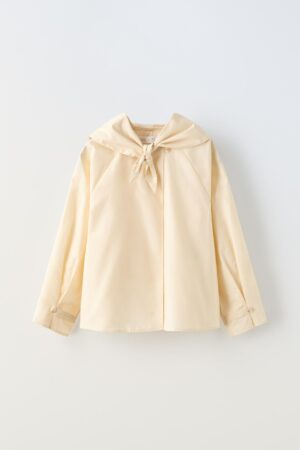 cream scarf print blouse