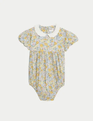 floral lace collar romper
