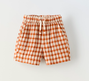 gingham textured shorts