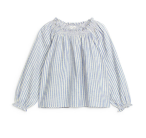girls blue striped blouse