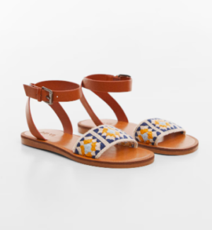 girls embroidered tan sandals