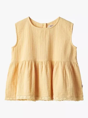 girls yellow lace blouse