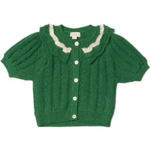 green short sleeve cardigan