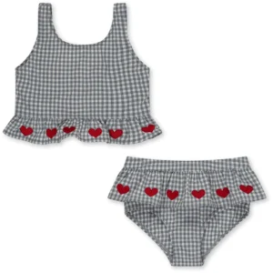 gingham heart frill bikini