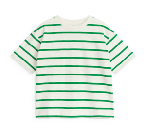 kids green striped slub t-shirt