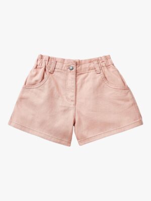 kids pink denim paperbag shorts