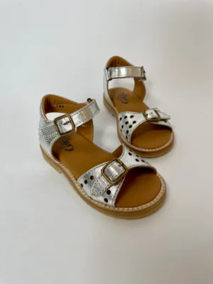 kids silver leather sandals
