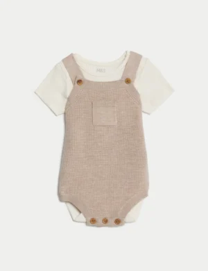 knitted baby romper set