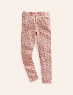 lace trim floral leggings