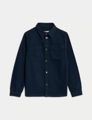 kids navy shacket