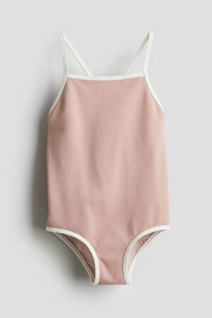 dusty pink textured swimsuit