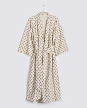 print cotton dressing gown