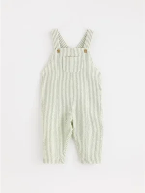 seersucker baby dungarees