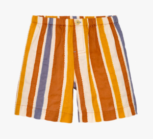 striped mustard shorts