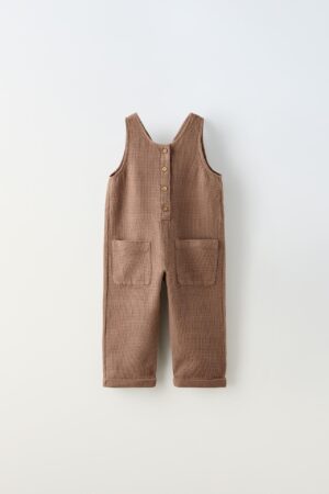 waffle knit dungarees