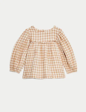 baby cotton gingham outfit