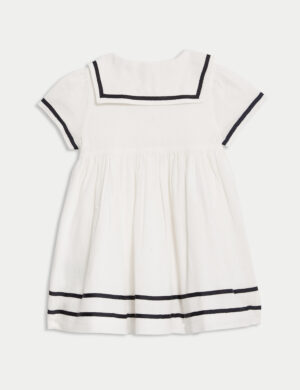 baby white sailor dress collar