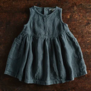 blue linen dress