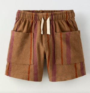 brown striped shorts