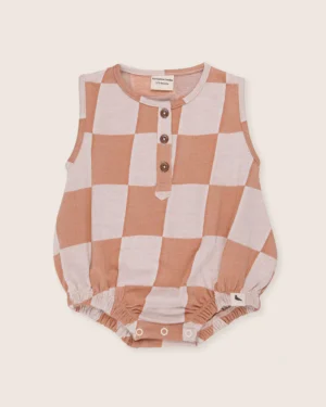 check bubble baby romper