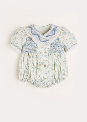 floral smocked romper