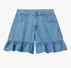 girls frill hem denims shorts