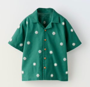 green embroidered shirt