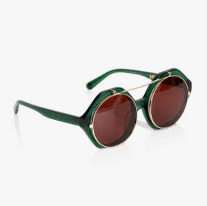 green flip up sunglasses