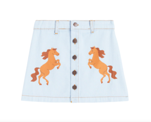 horses denim skirt