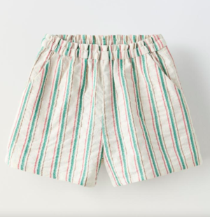 kids textured striped bermuda shorts