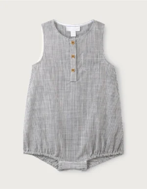 organic cotton stripe bubble romper