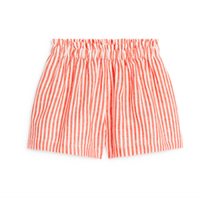 red and white striped linen shorts