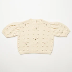 short sleeve popcorn knit jumper